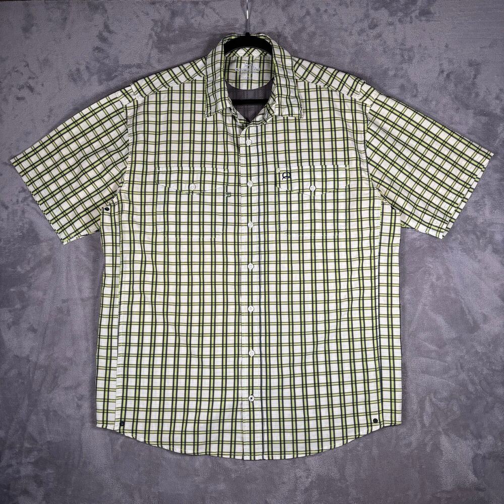 Cinch Men’s Large Plaid Vented Stretch Short Sleeve Button Down Western Shirt
